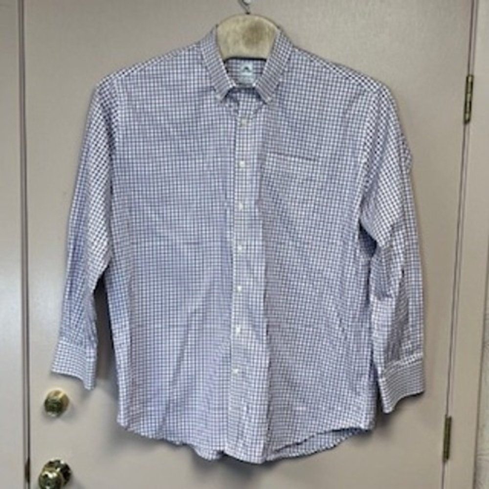 Peter Millar NanoLuxe Easycare Gingham Check Button Down Shirt XXL Mens
